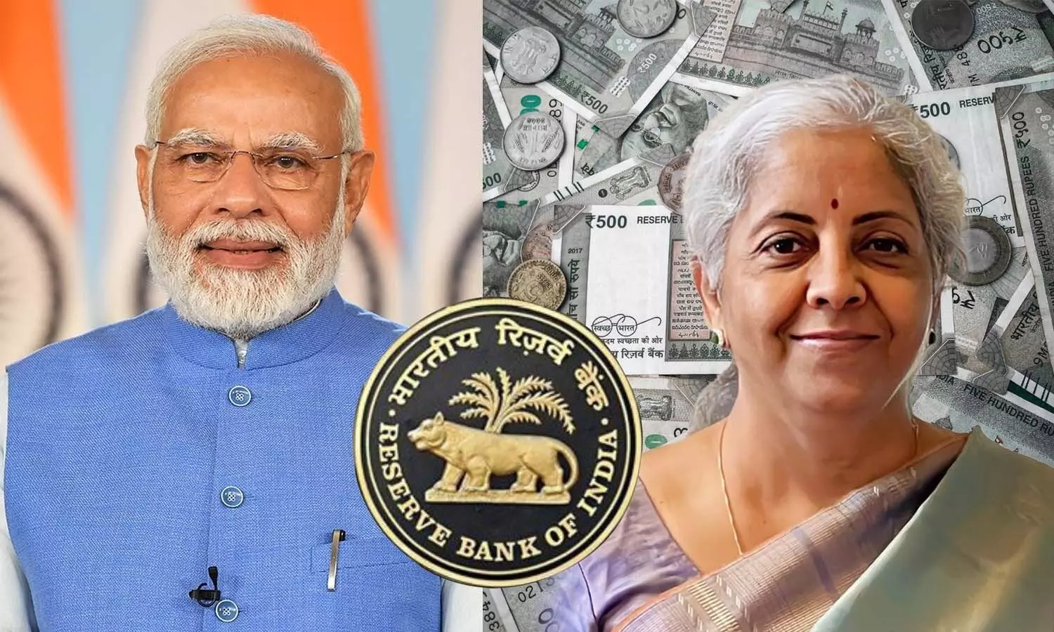 Narendra Modi, Nirmala Sitharaman, Indian Rupee, RBI logo