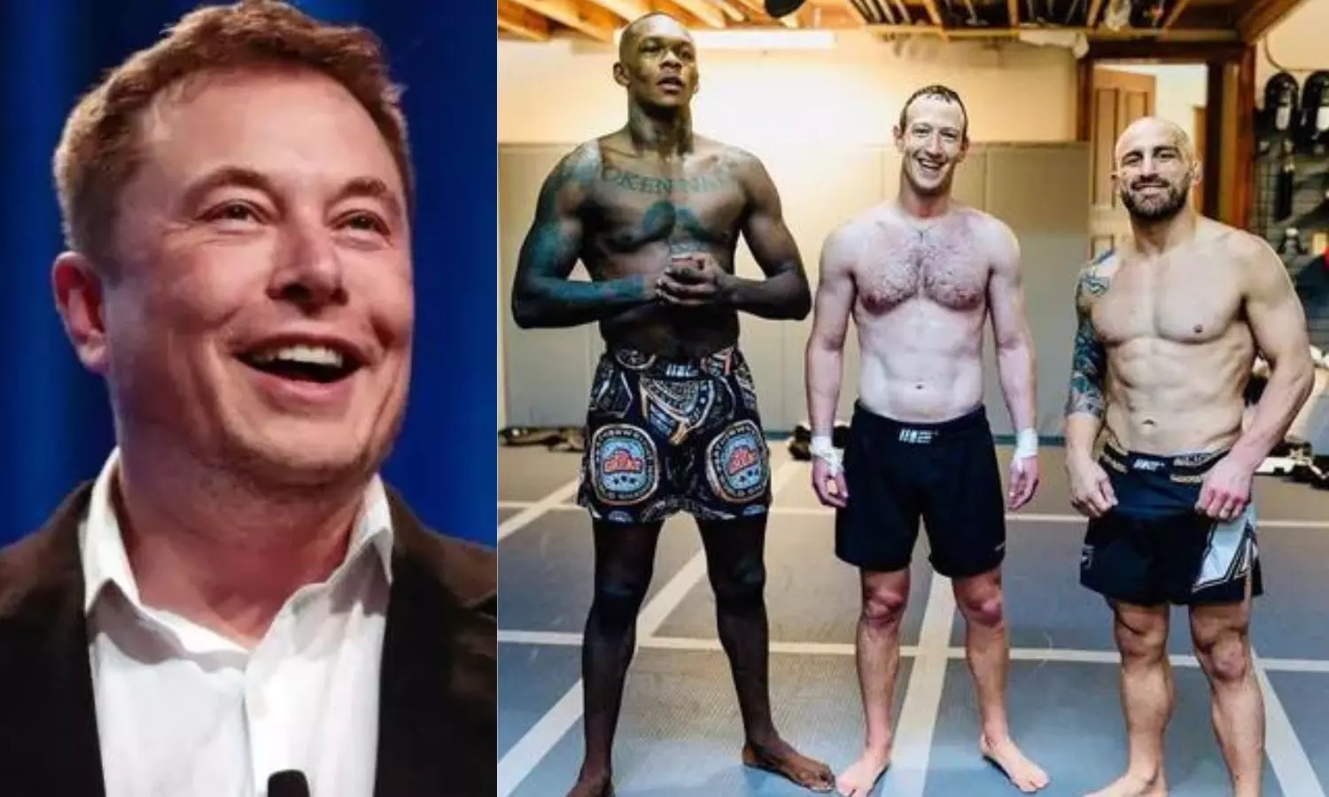 Elon Musk and Mark Zuckerberg with UFC athletes