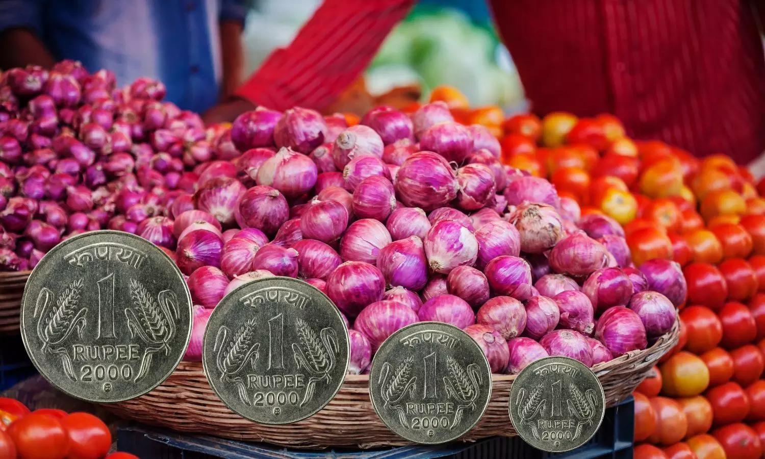 Onions, Indian rupee coins