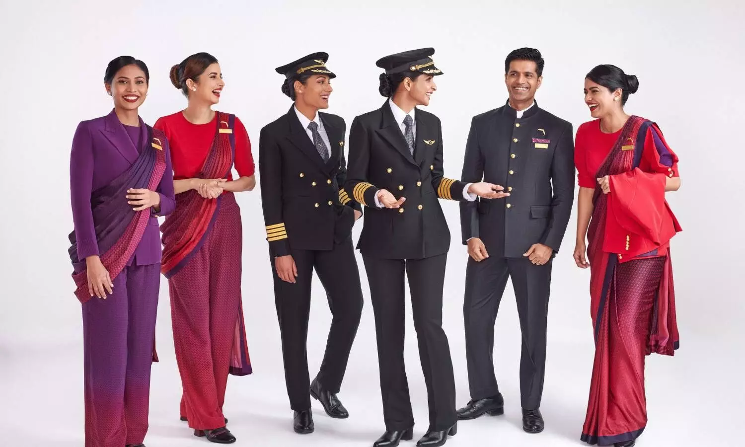 Air India Pilots & Cabin crews in new uniforms