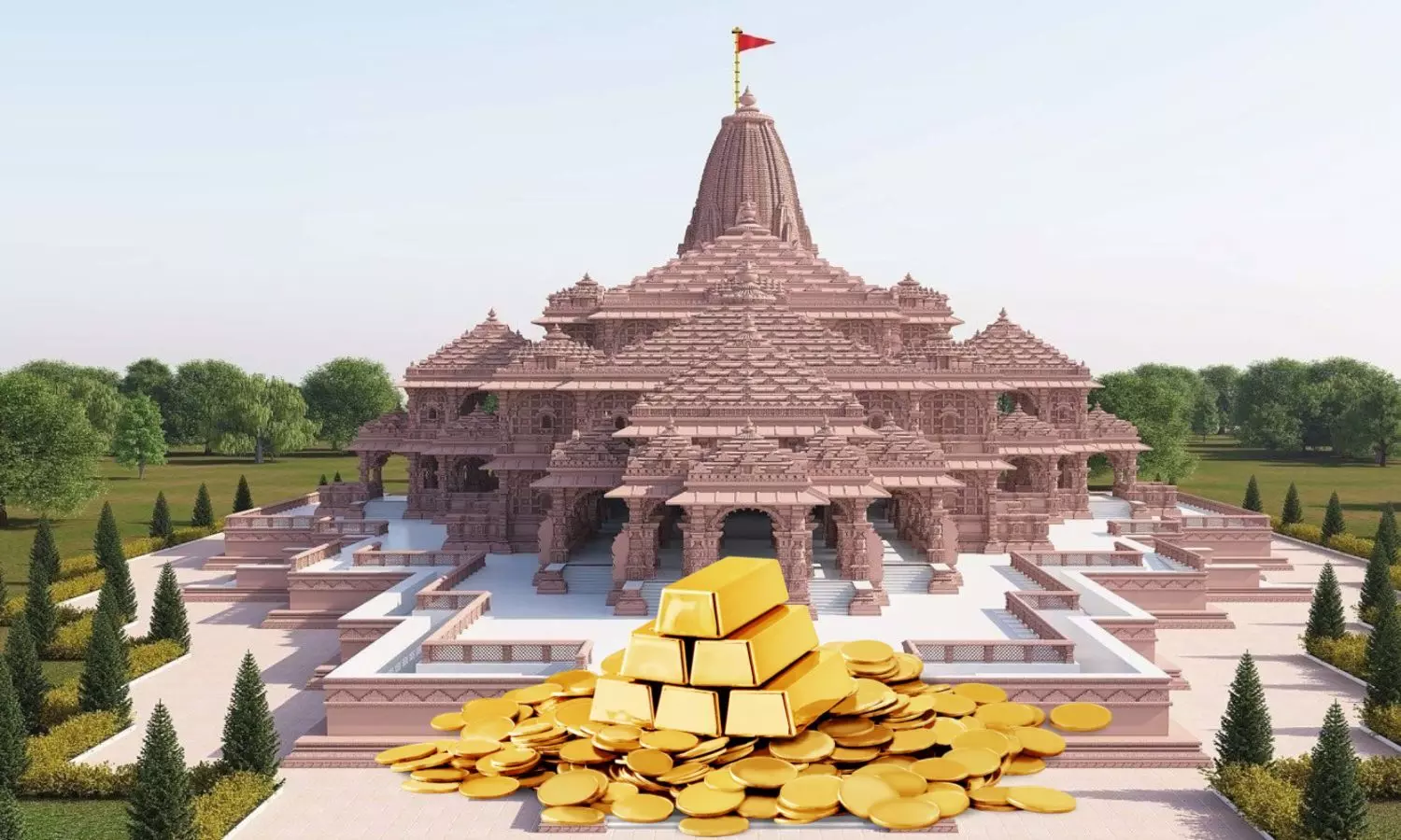Ayodhya Temple and Gold coins