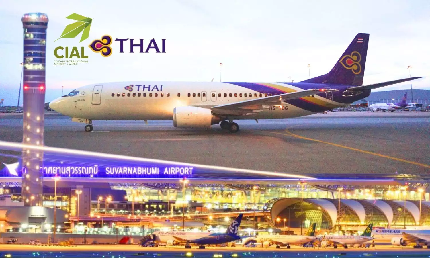 Suvarnabhumi Airport, Thai Logo, CIAL Logo, Thai Air