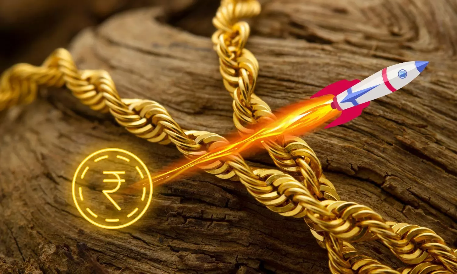 Gold chain, Rupee, Rocket
