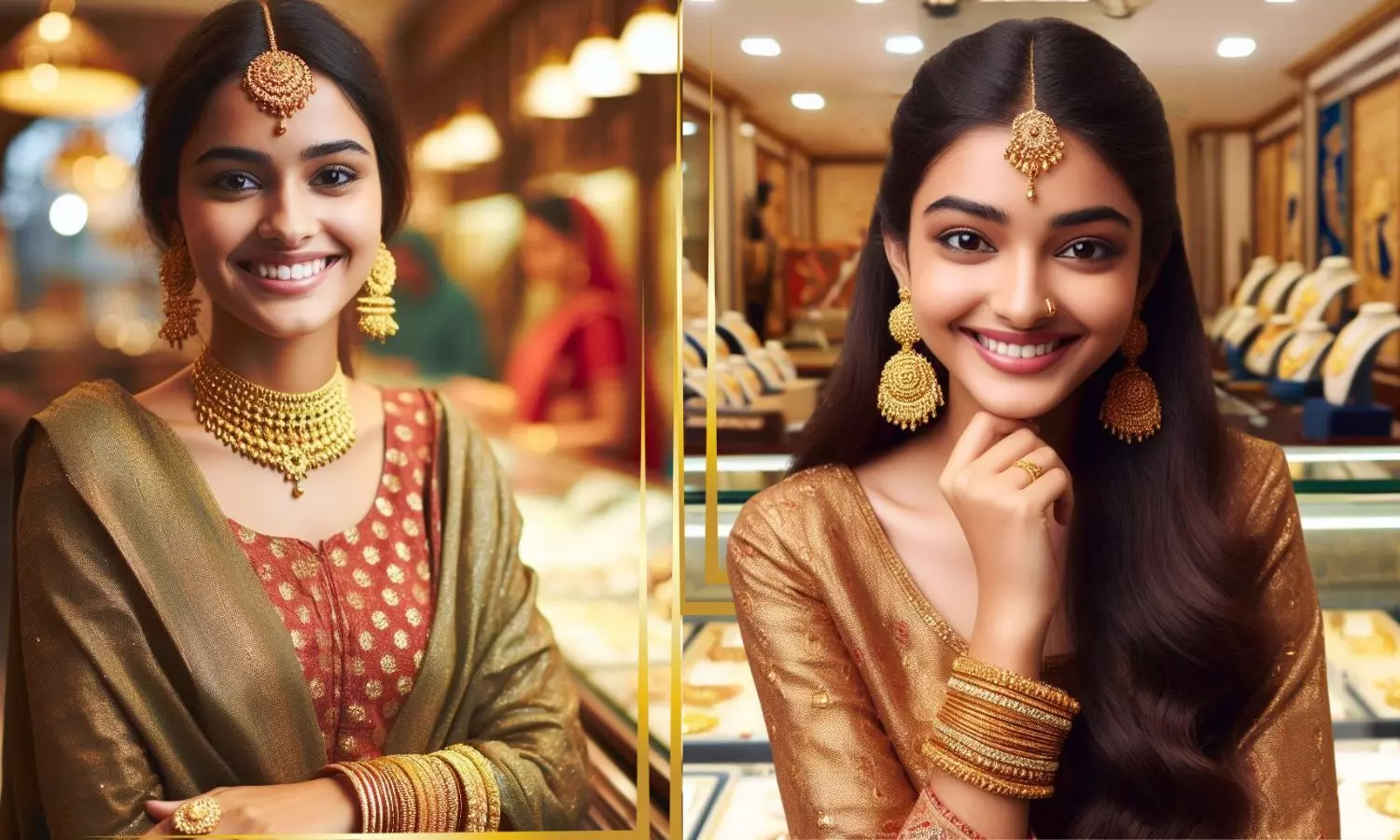 Ai image of girls wearing gold jewelry