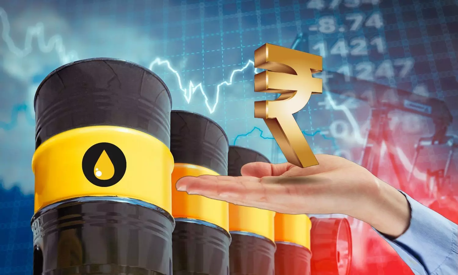 Crude oil, Rupee symbol