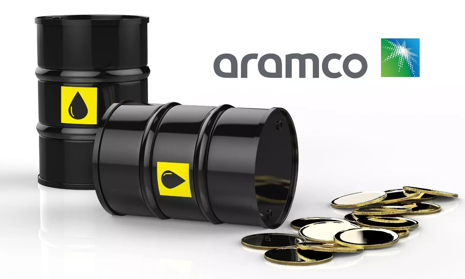 Crude barrels, Aramco logo