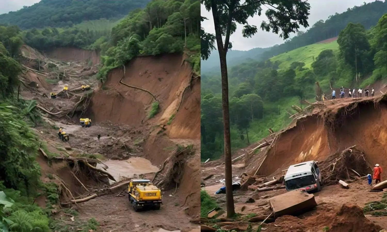 representational image of wayand landslide created using Meta AI