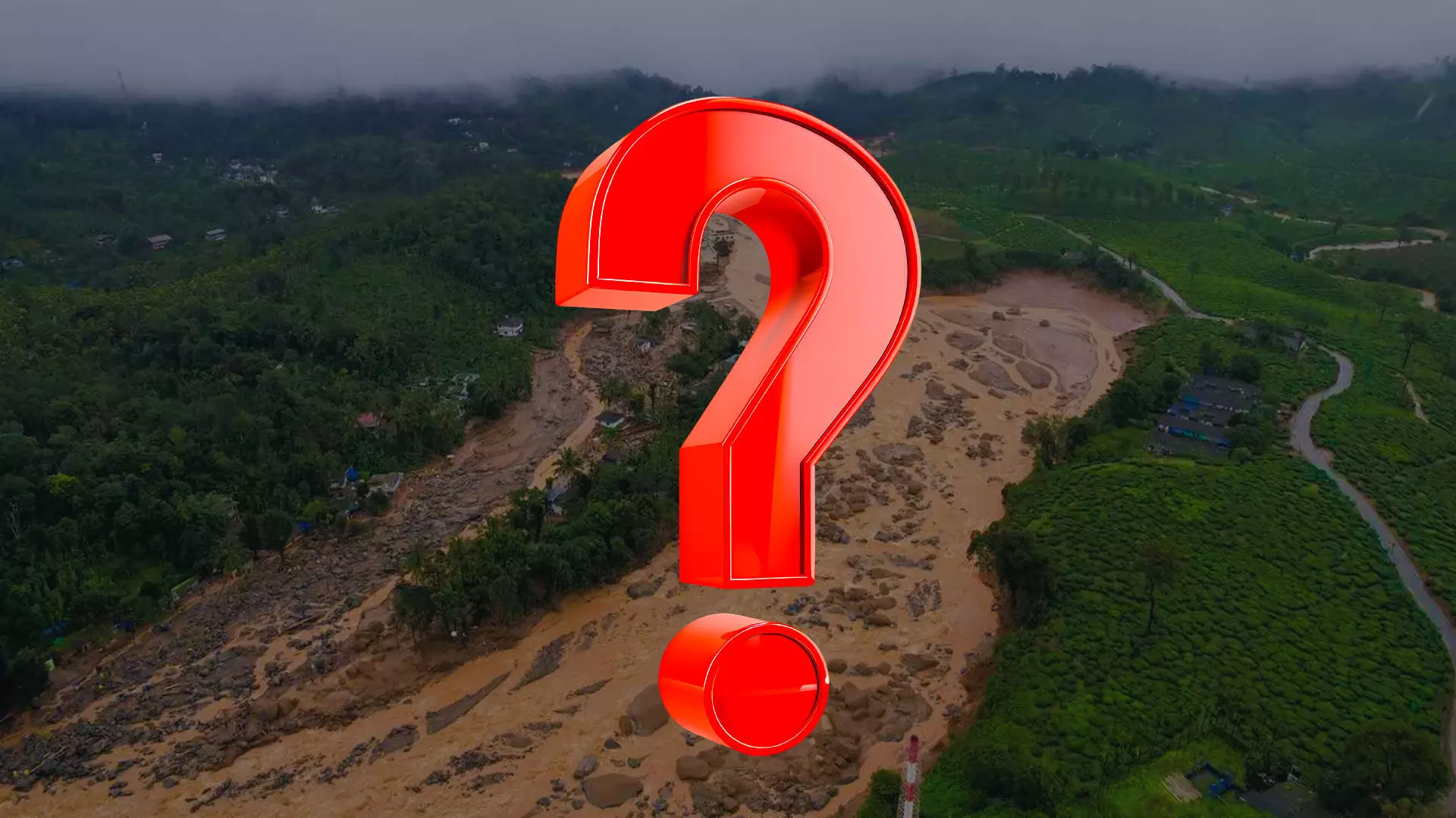 aerial view of Chooralmala devastating landslide hit Wayanad district of Kerala