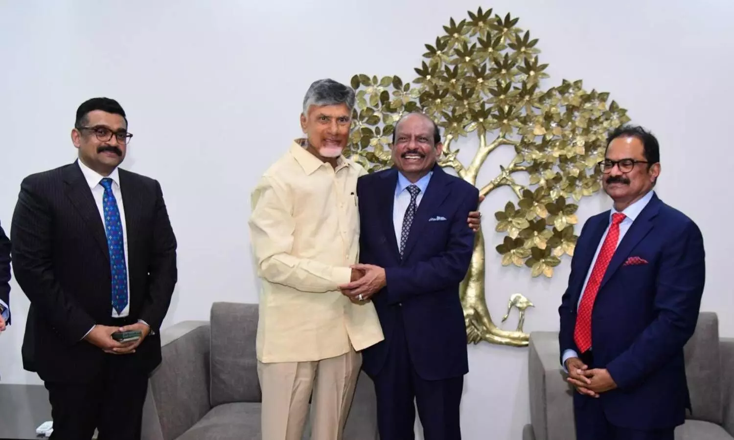 Andhra Pradesh Chief Minister N Chandrababu Naidu with Lulu group Chairman and Managing Director Yusuffali MA