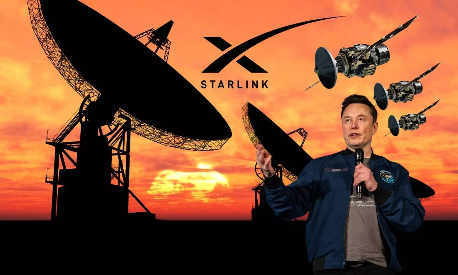 elon musk , satelites star link logo