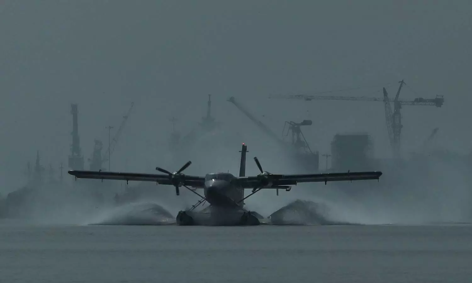 The first service of Seaplane taking off from Bolgatty Palace Water drome to Mattupetty.