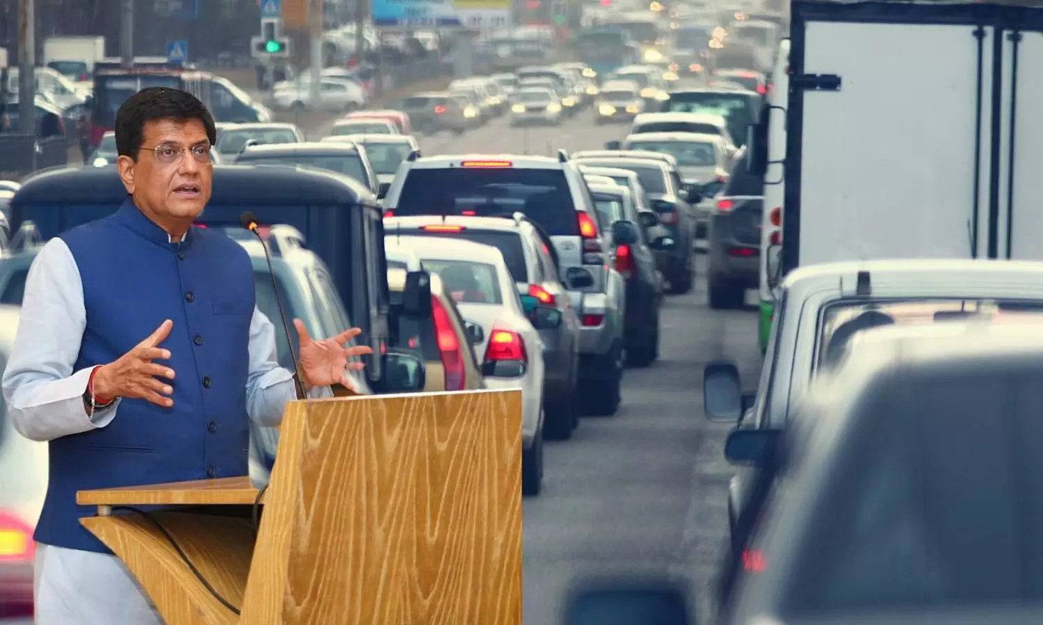 central minister piyush goyal and indian traffic