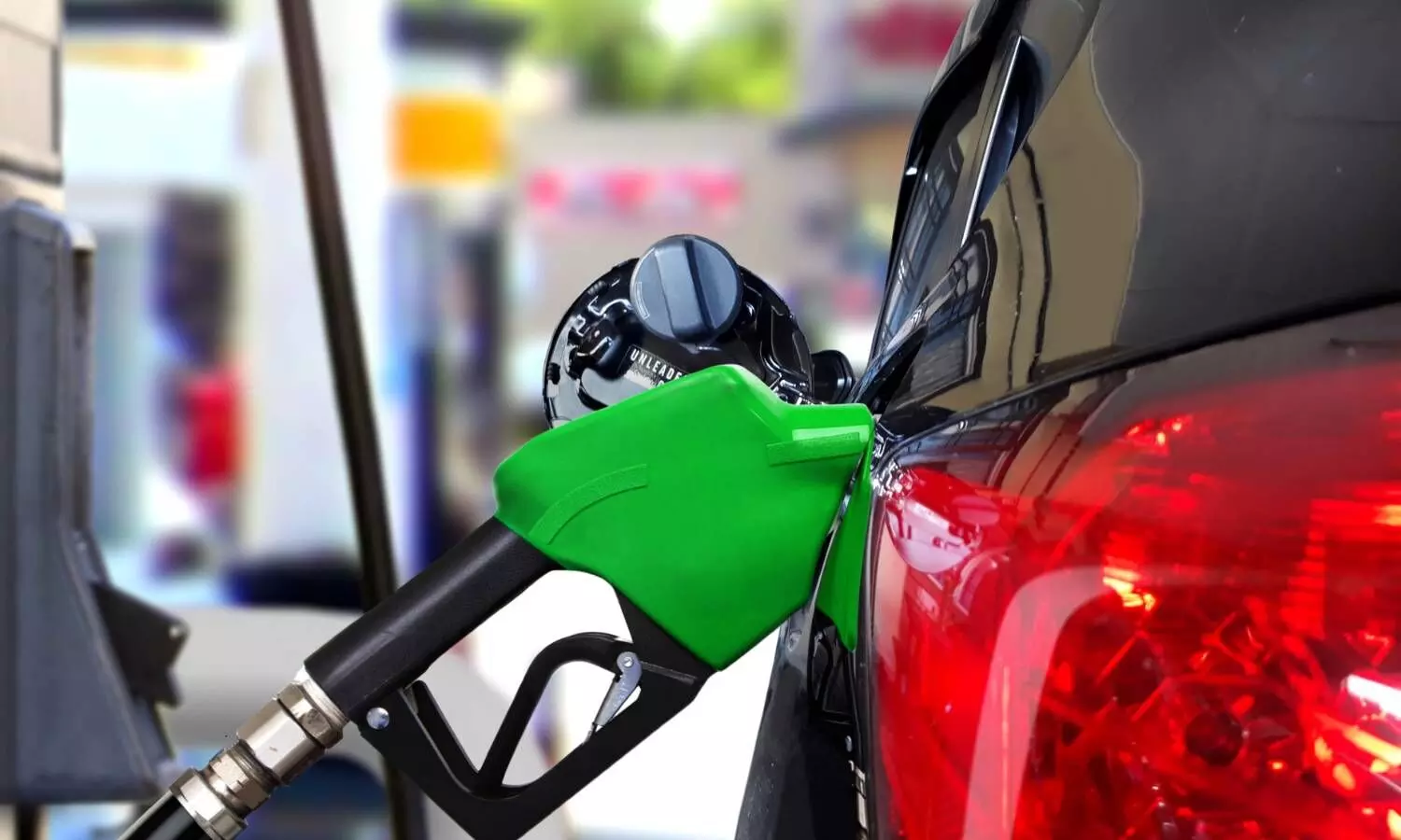 a car in a petrol station