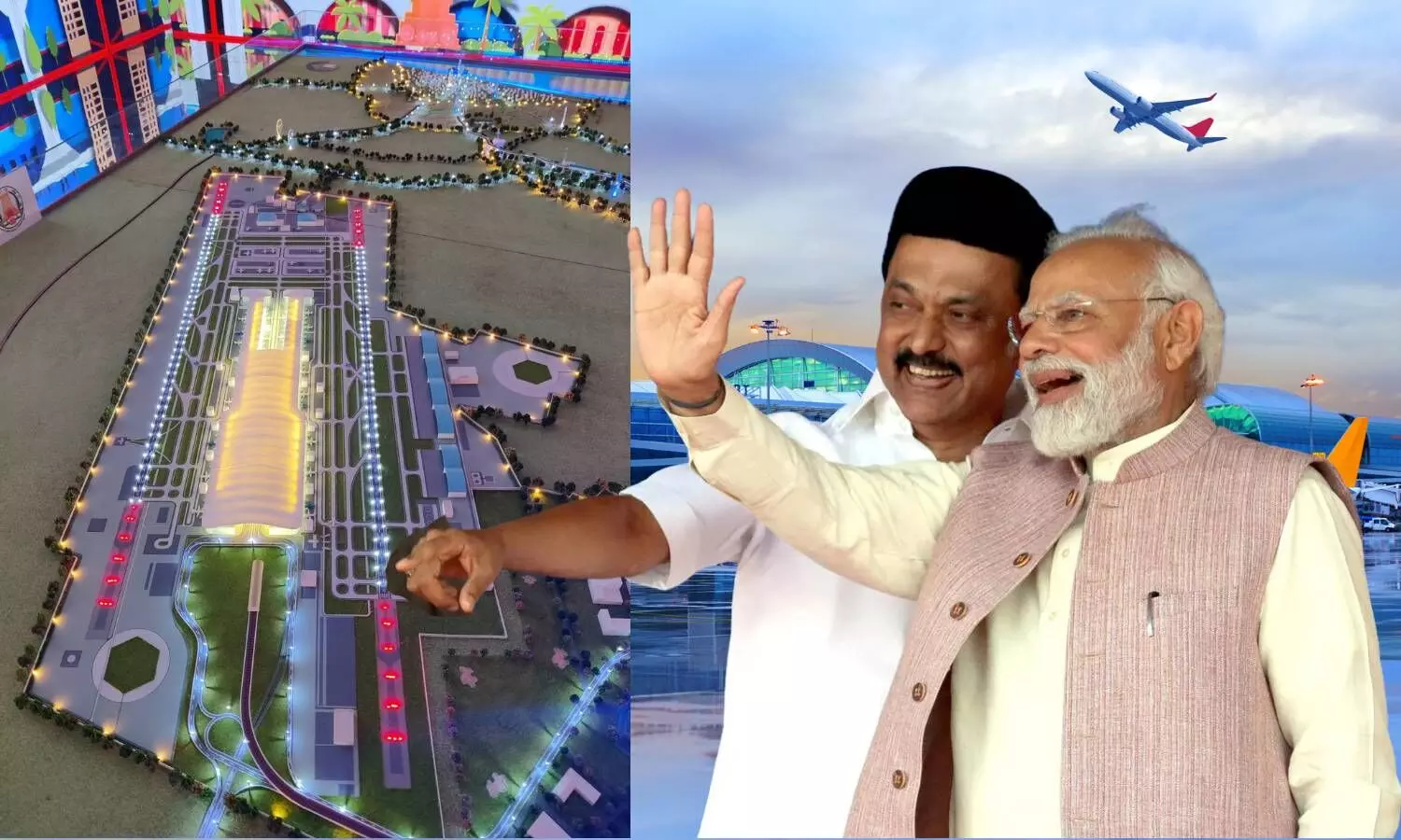 Prime Minister Narendra Modi mk stalin cm tamil nadu , proposed airport plan near chennai